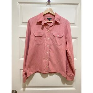 Lauren Jeans Company Ralph Lauren Classic Button Down Shirt Pink Denim Size L
